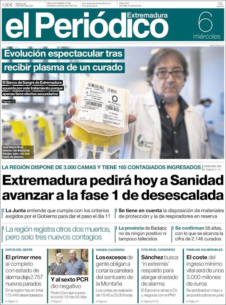 Portada de El Periódico de Extremadura (Espa&ntilde;a)