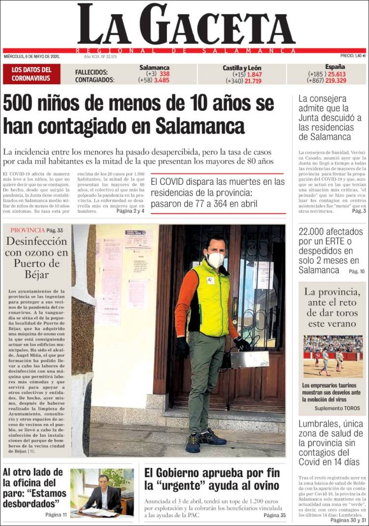Portada de La Gaceta de Salamanca (Espa&ntilde;a)