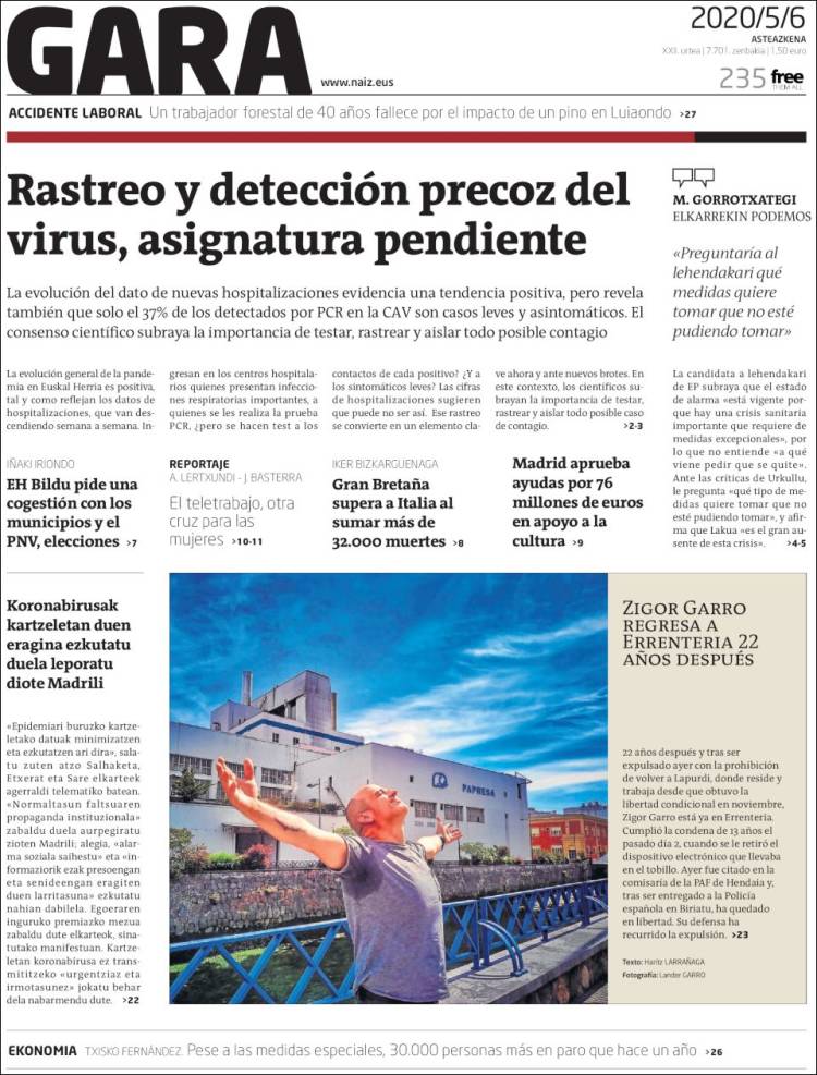 Portada de Gara (Espa&ntilde;a)