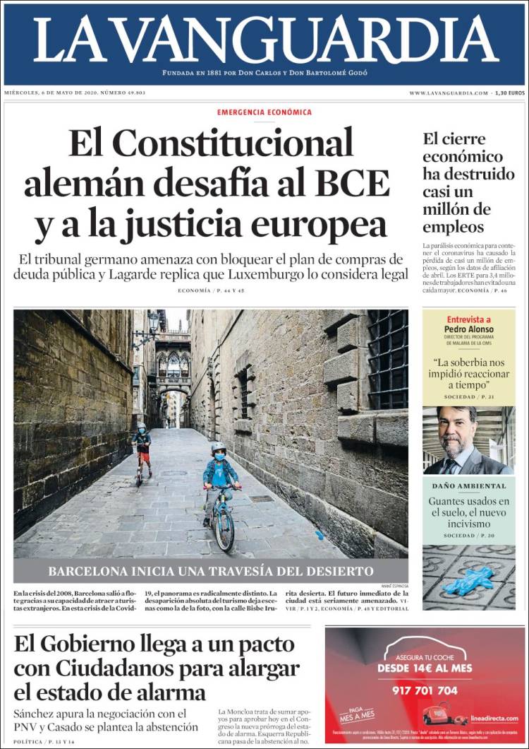 Portada de La Vanguardia (Espa&ntilde;a)
