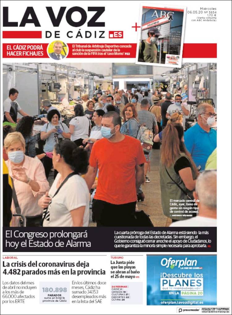 Portada de La Voz de Cádiz (Espa&ntilde;a)