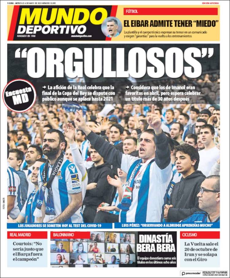 Portada de Mundo Deportivo Gipuzkoa (Espa&ntilde;a)