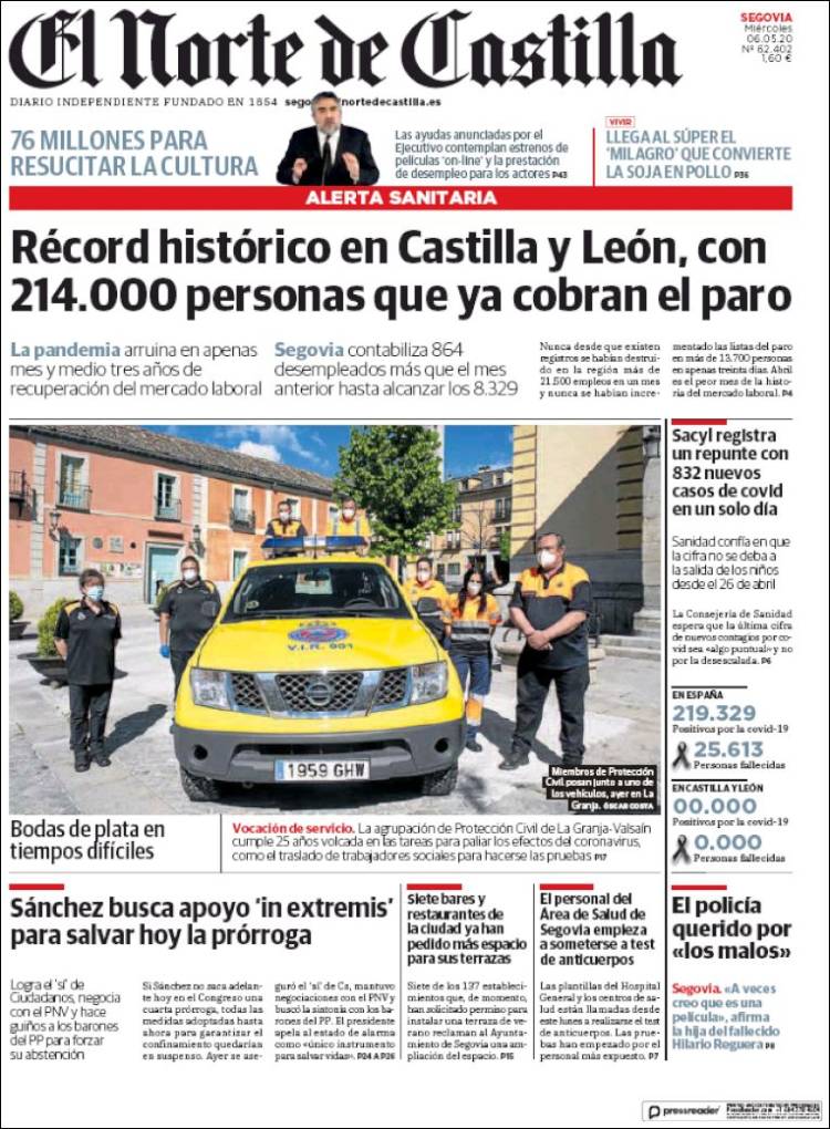 Portada de Norte de Castilla - Segovia (Espa&ntilde;a)