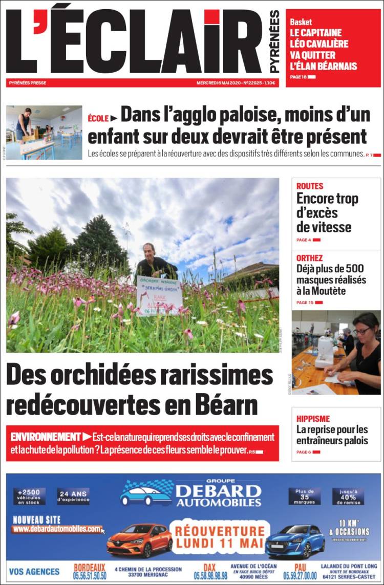 Portada de L'Eclair des Pyrénées (Francia)