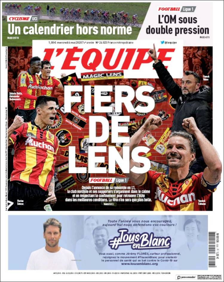 Portada de L'Equipe (Francia)