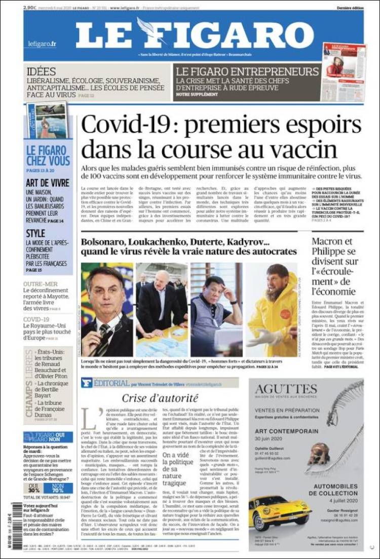 Portada de Le Figaro (Francia)