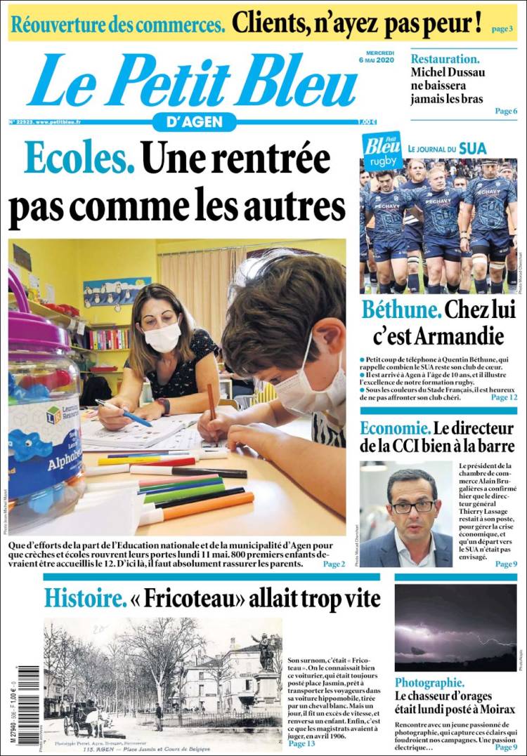 Portada de Le Petit Bleu (Francia)