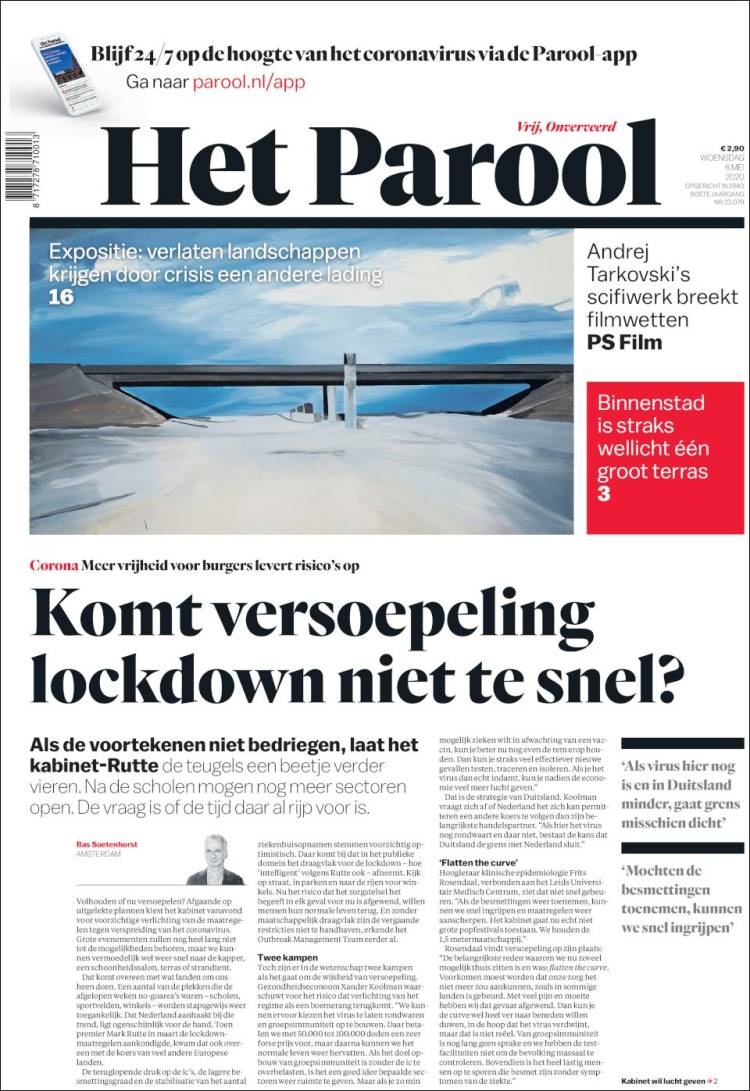 Portada de Het Parool (Pa&iacute;ses Bajos)