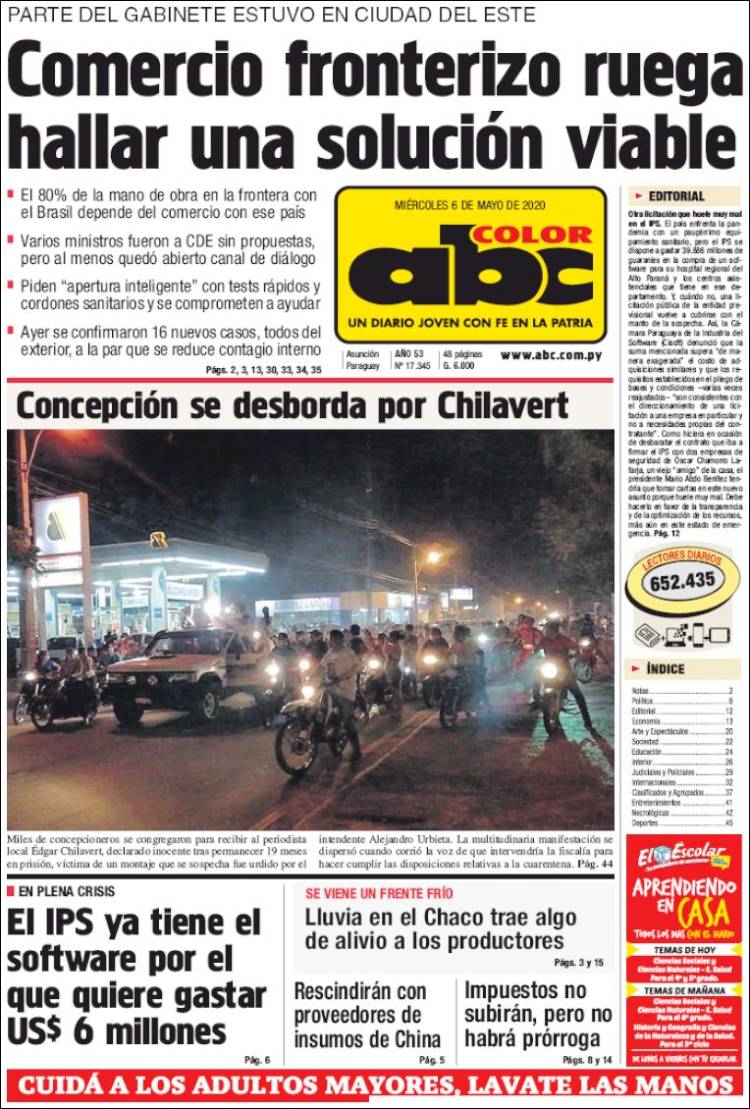 Portada de ABC Color (Paraguay)