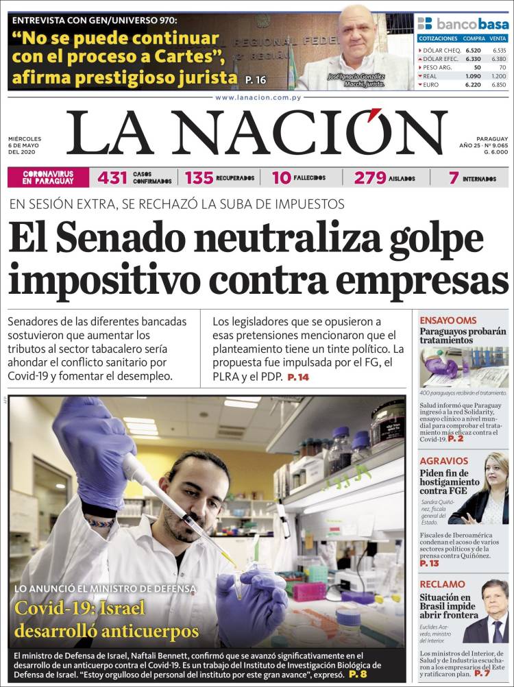 Portada de La Nación (Paraguay)