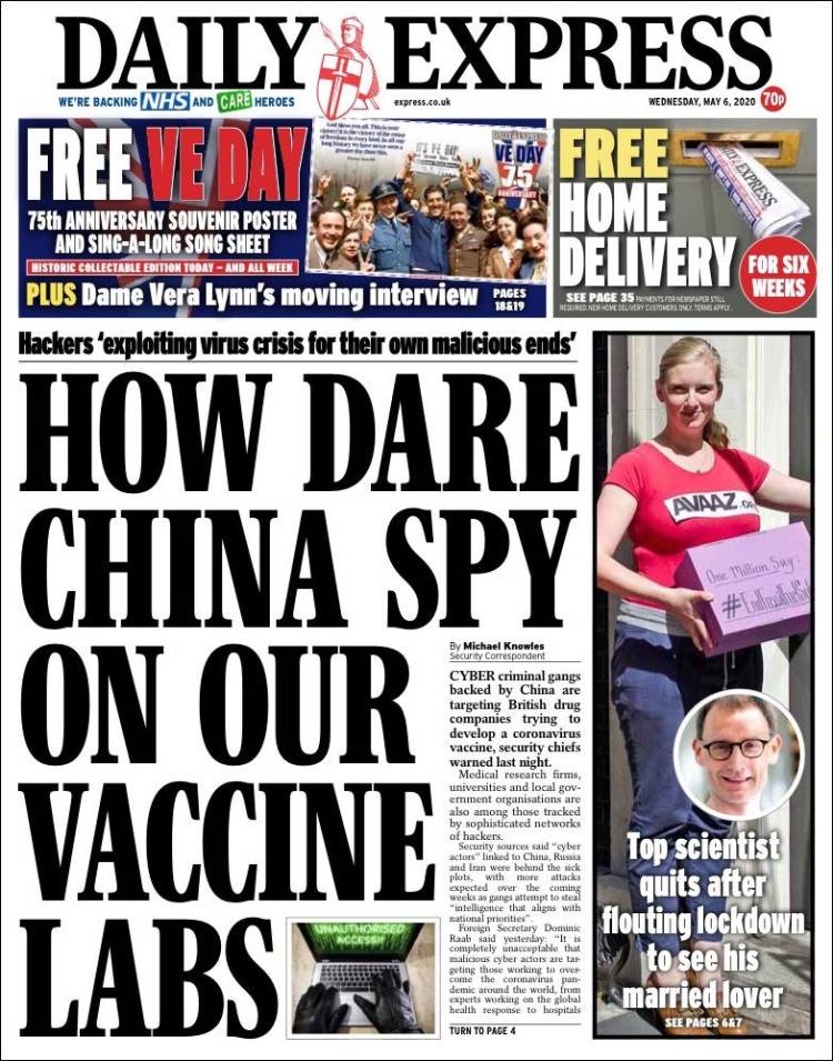 Portada de Daily Express (Reino Unido)
