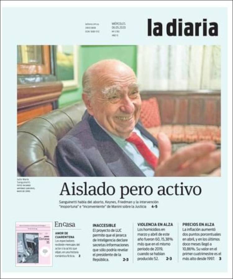 Portada de La Diaria (Uruguay)