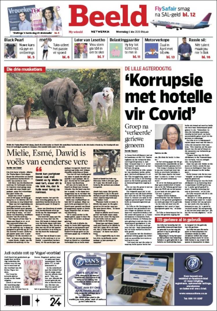 Portada de Beeld (South Africa)