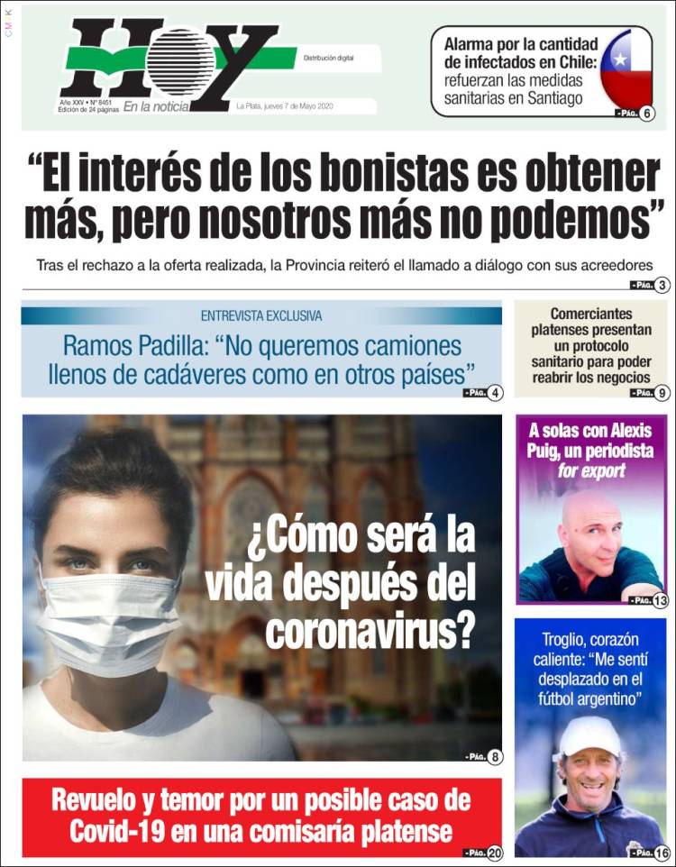 Portada de Diario Hoy (Argentina)