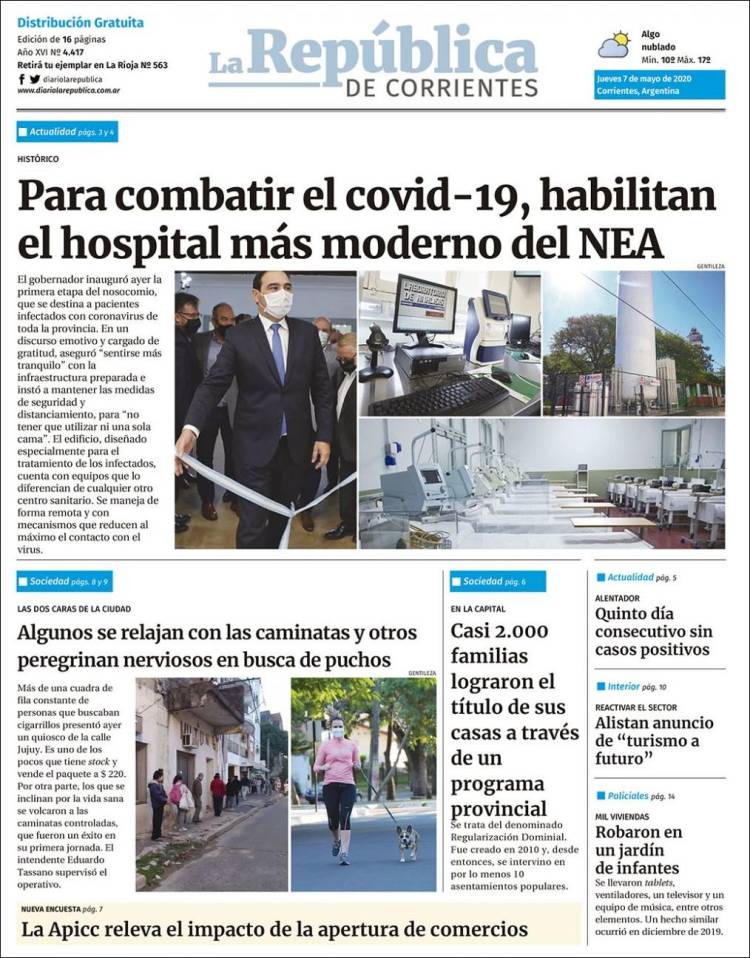Portada de La República de Corrientes (Argentina)