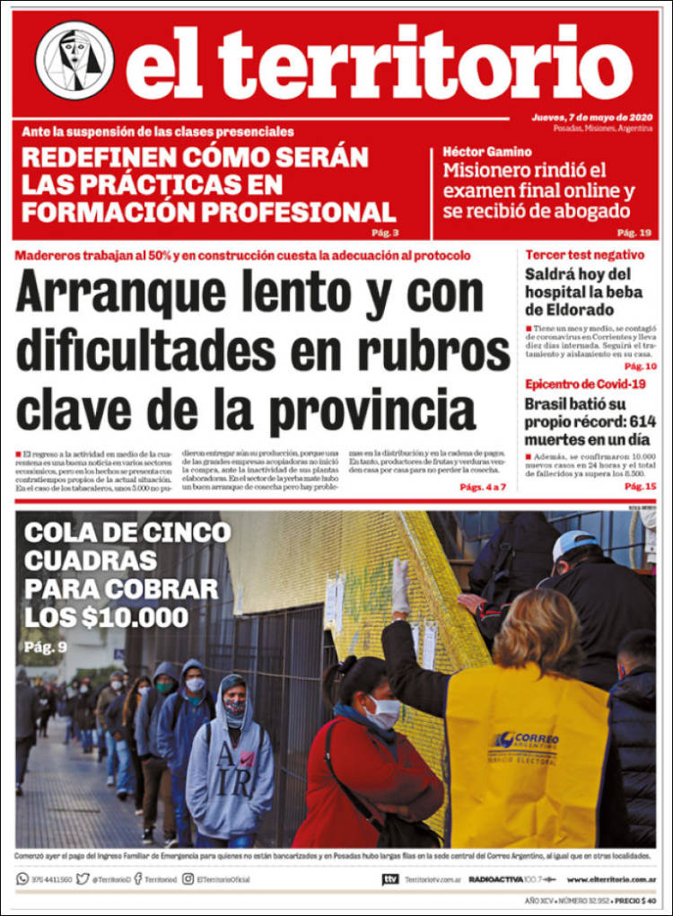 Portada de El Territorio (Argentina)