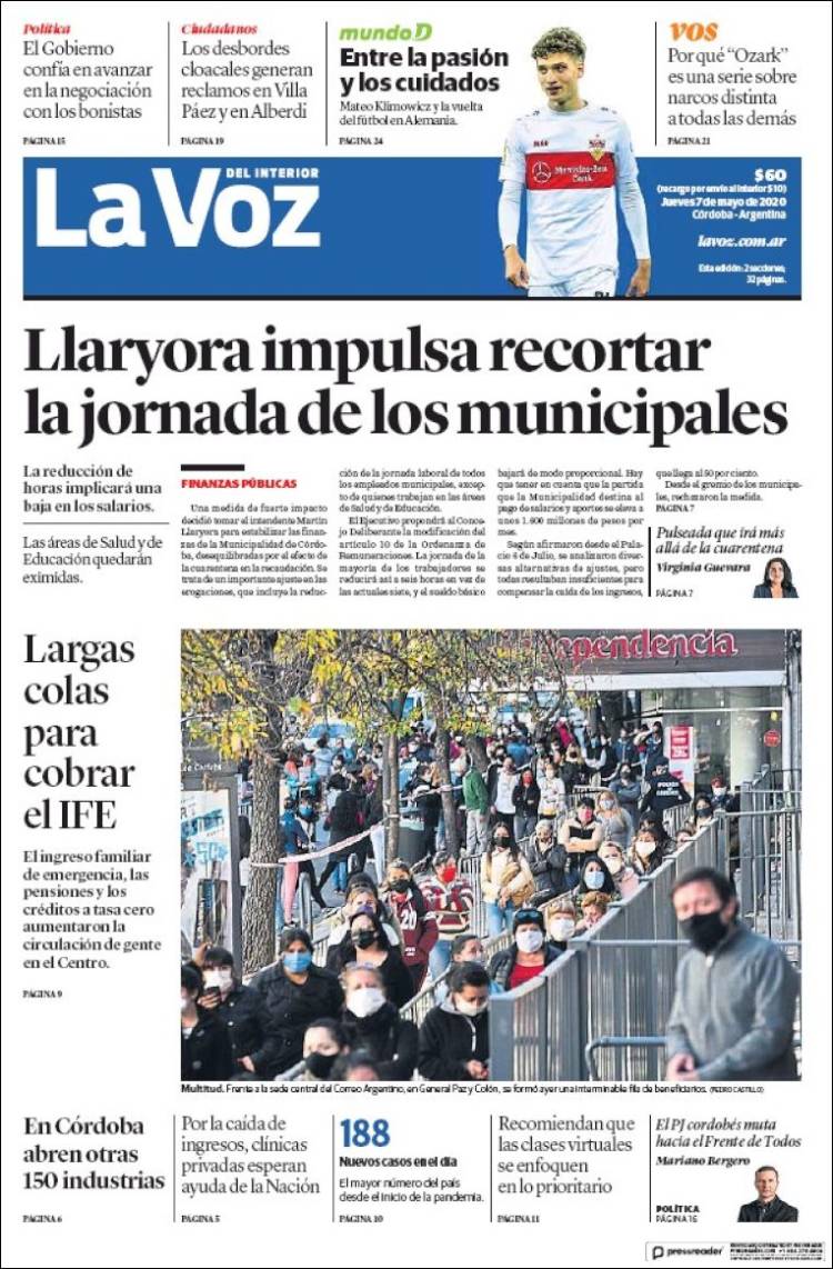 Portada de La Voz del Interior (Argentina)
