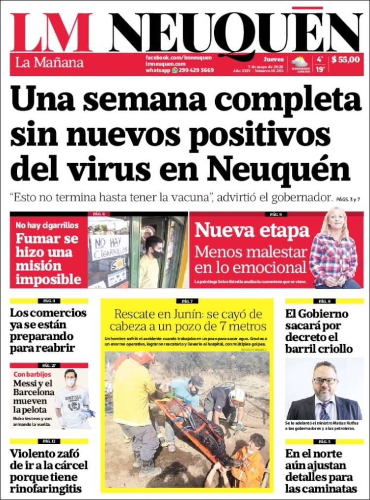 Portada de La Mañanade Neuquén (Argentina)