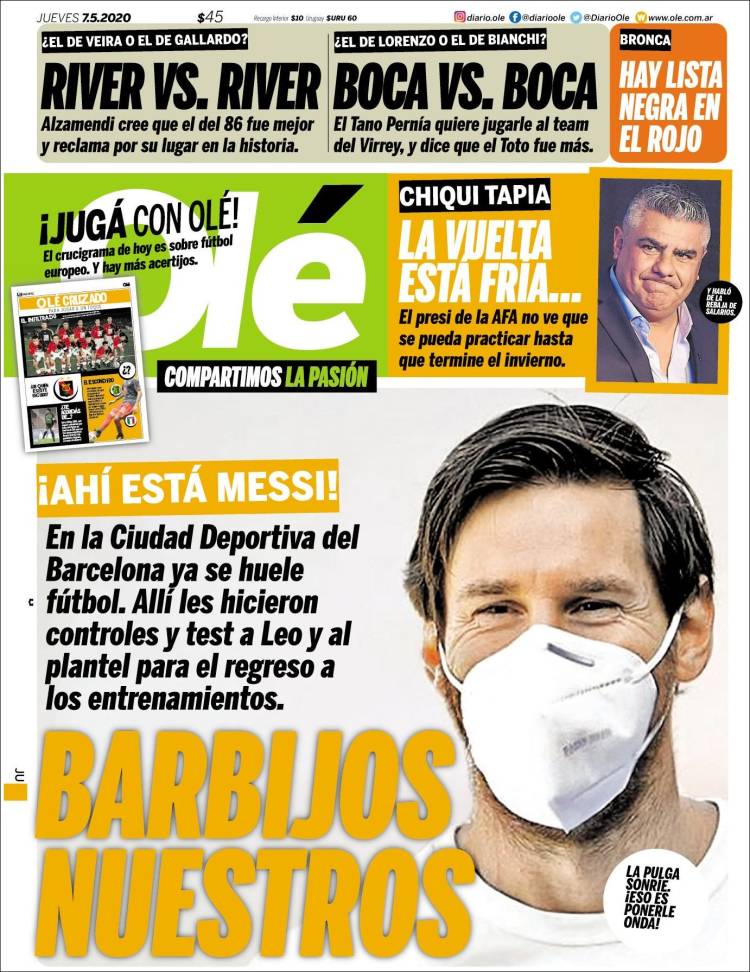 Portada de Olé (Argentina)