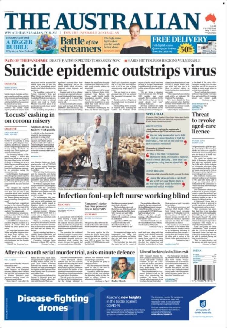Portada de The Australian (Australia)