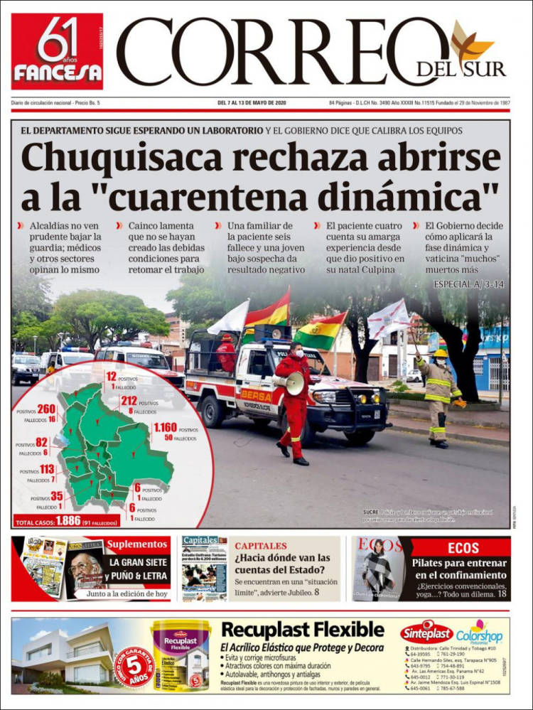 Portada de Correo Sur (Bolivia)