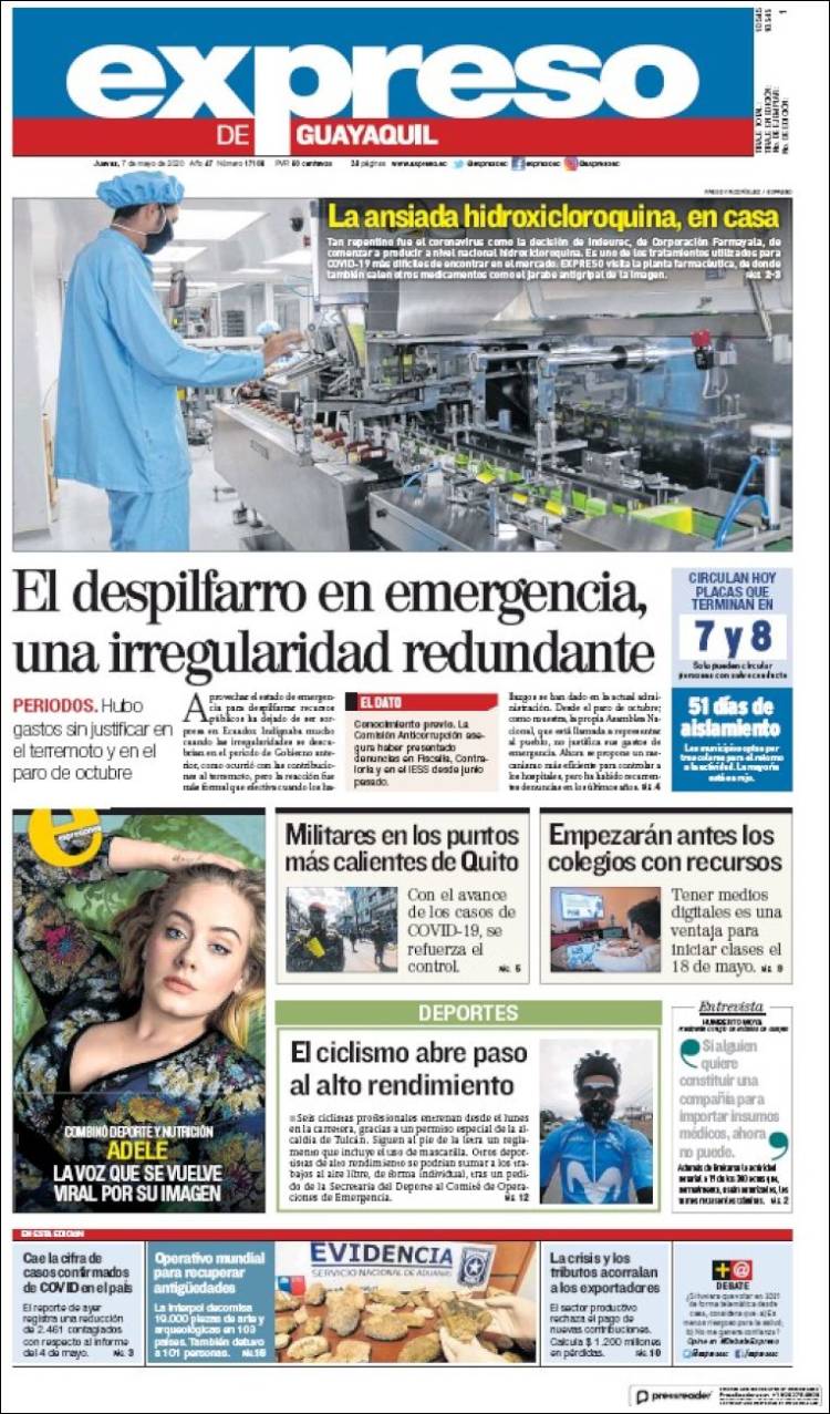 Portada de Expreso (Ecuador)