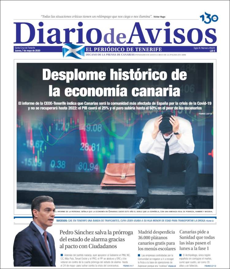 Portada de Diarios de Avisos (Spain)