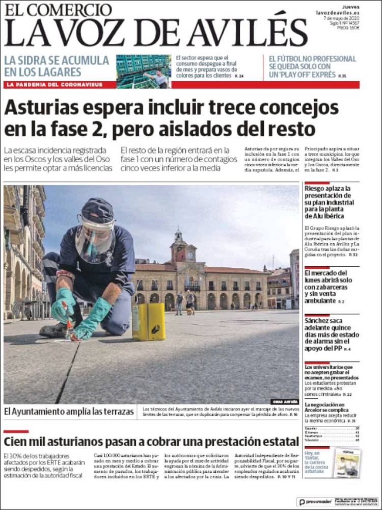 Portada de El Comercio - Avilés (Spain)