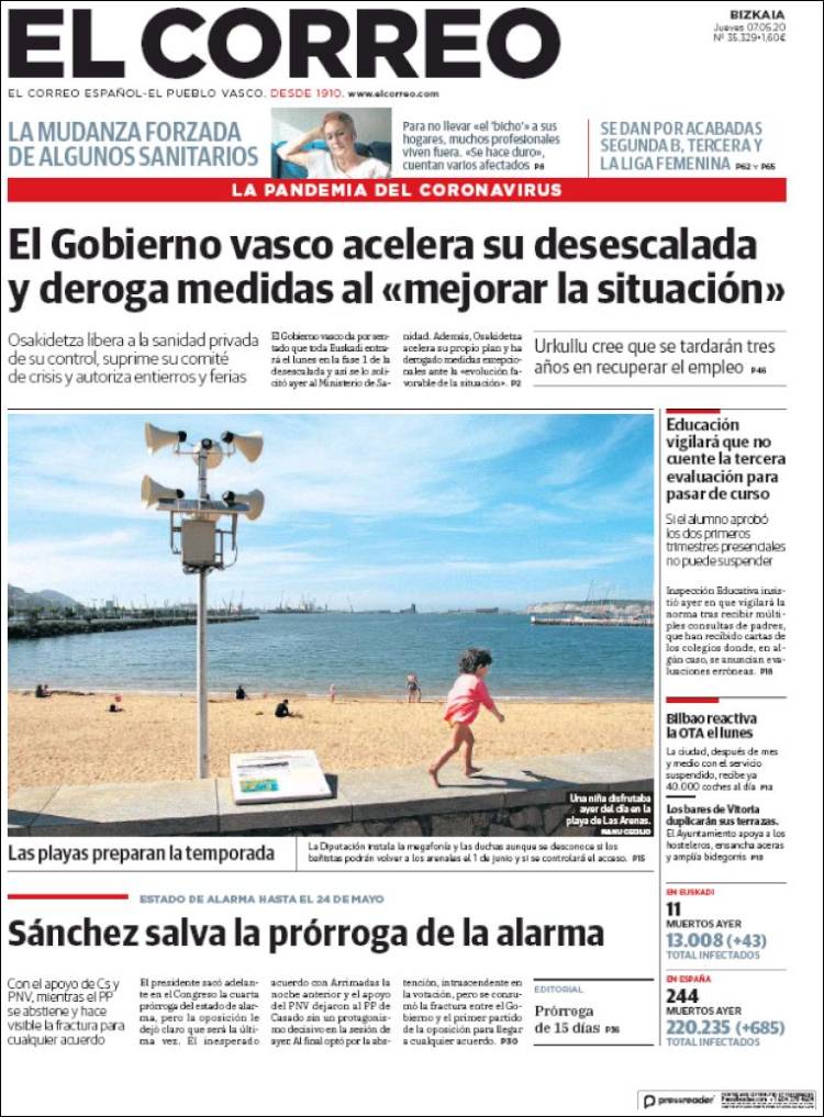 Portada de El Correo (Spain)