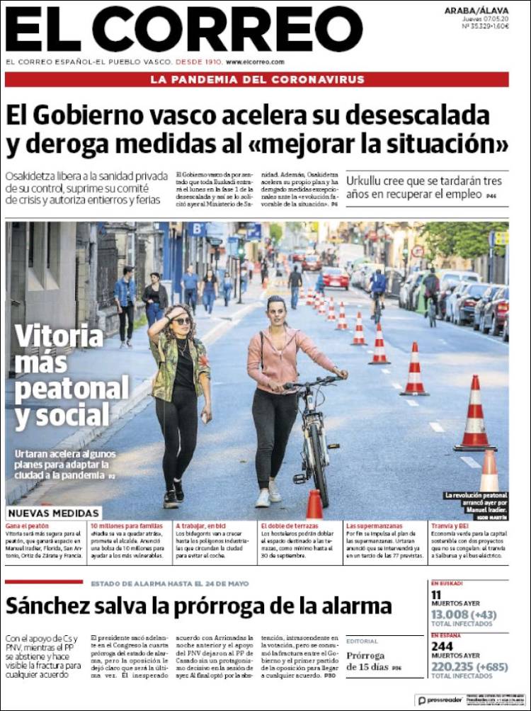 Portada de El Correo - Álava (Spain)