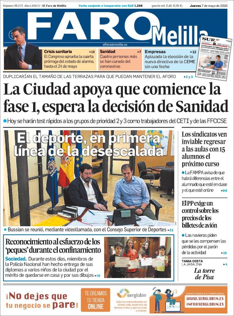 Portada de El Faro de Melilla (Spain)