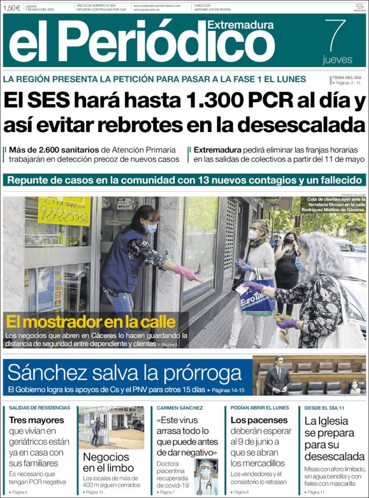 Portada de El Periódico de Extremadura (Spain)