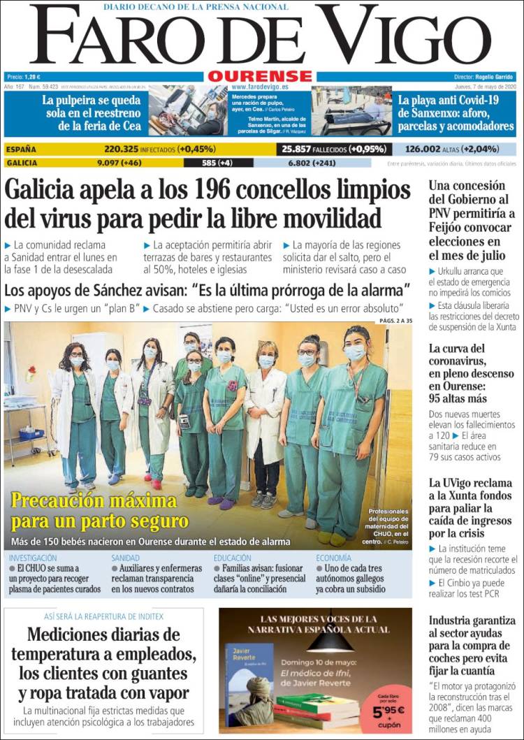 Portada de El Faro de Vigo - Ourense (Spain)