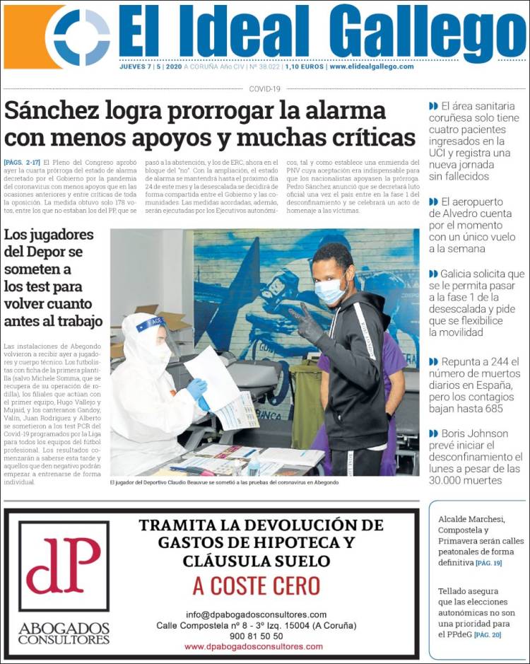 Portada de El Ideal Gallego (Spain)