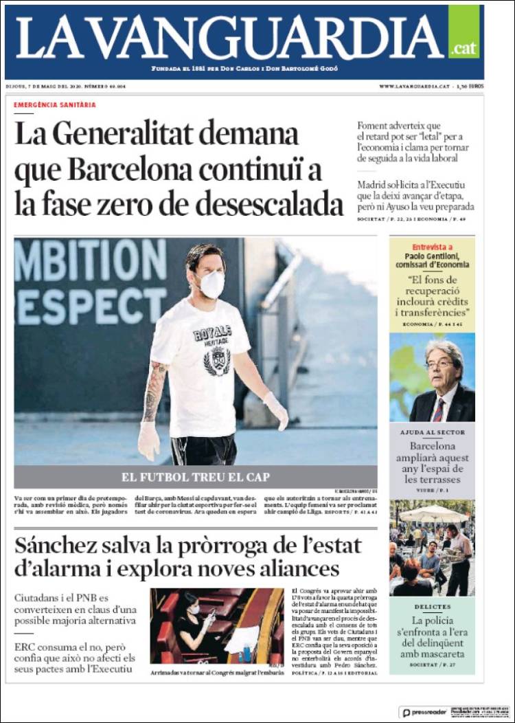 Portada de La Vanguardia (Spain)