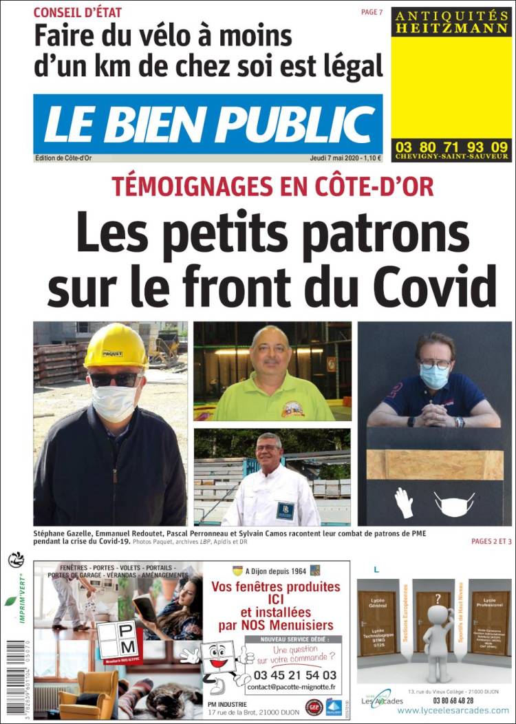 Portada de Le Bien Public (Francia)