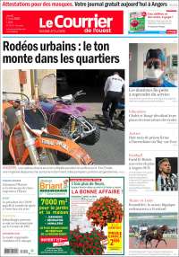 Portada de Le Courrier de l'Ouest (Francia)