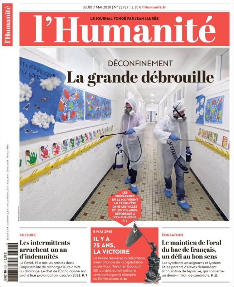 Portada de l'Humanite (Francia)