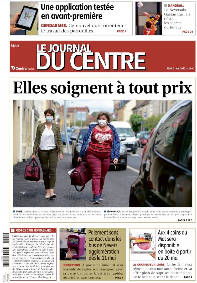 Portada de Le Journal du Centre (Francia)