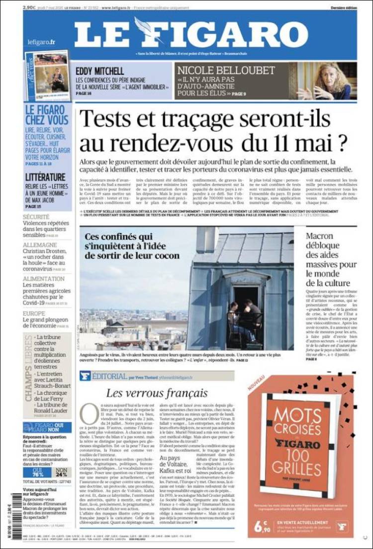 Portada de Le Figaro (Francia)