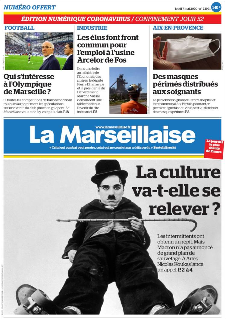 Portada de La Marseillaise (Francia)