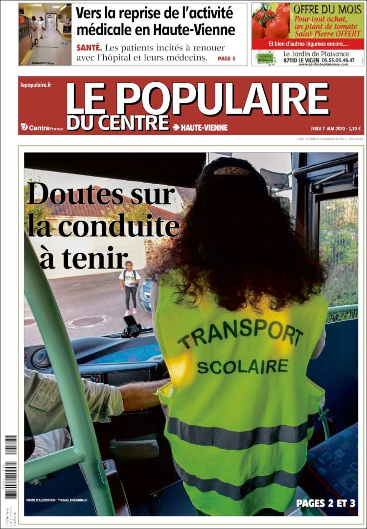 Portada de Le Populaire du Centre (Francia)
