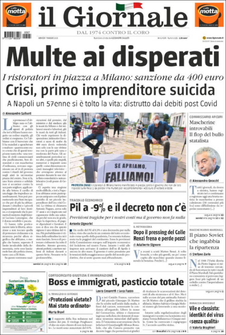 Portada de il Giornale (Italia)