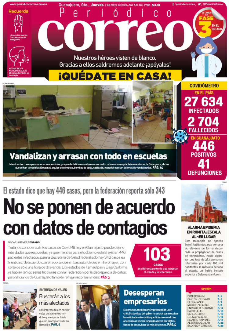 Portada de Correo - El diario del Estado de Guanajuato (México)