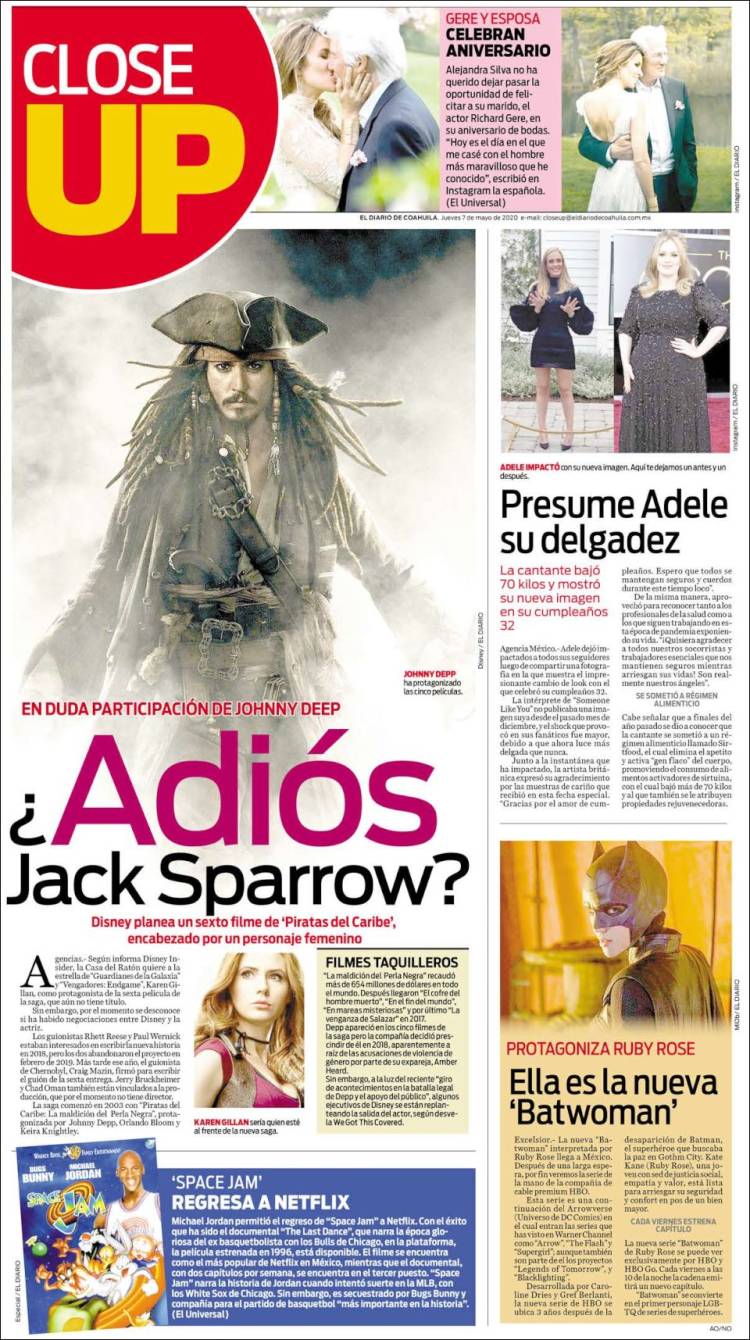 Portada de El Diario de Coahuila (México)