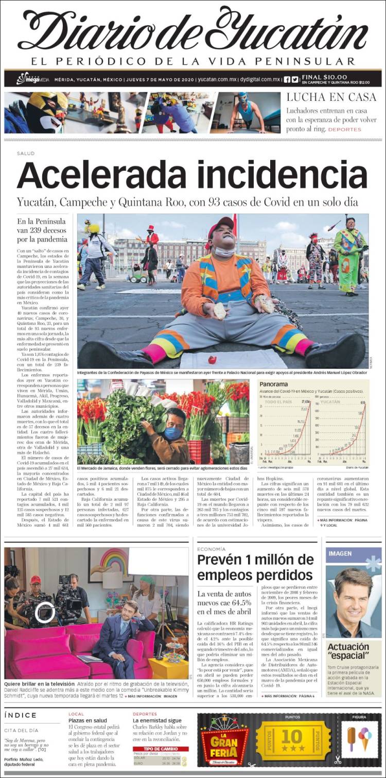 Portada de Diario de Yucatán (México)