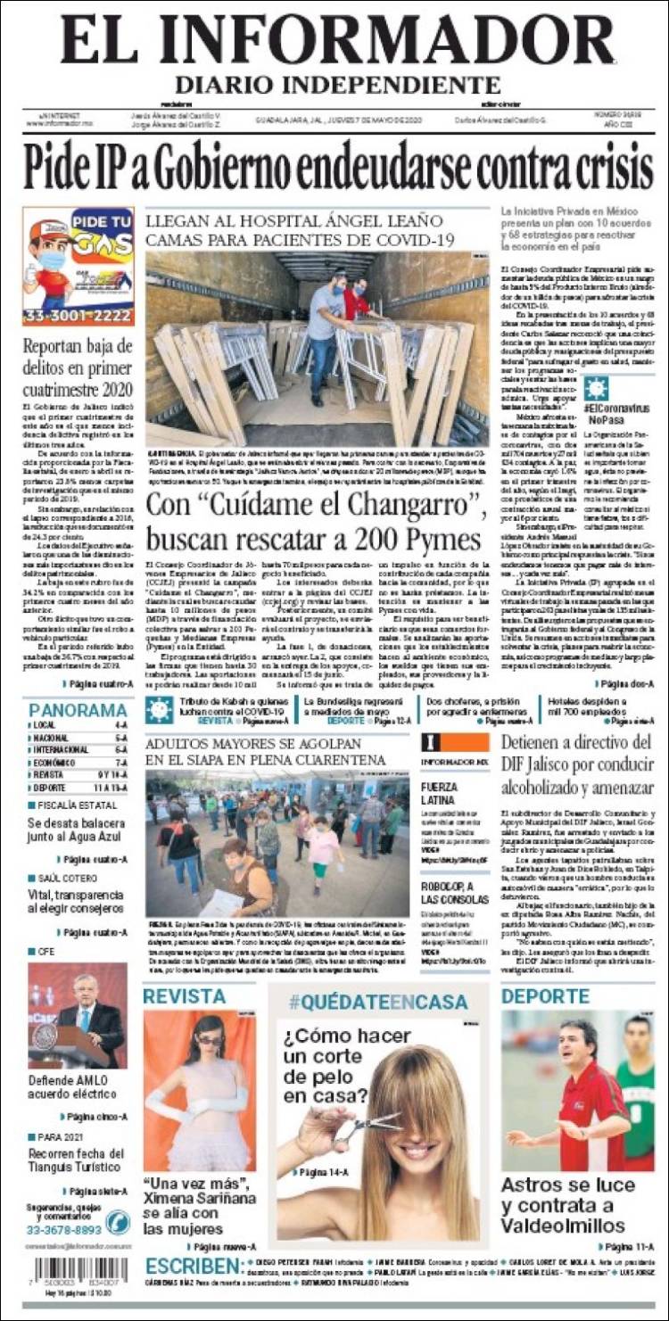 Portada de El Informador (México)
