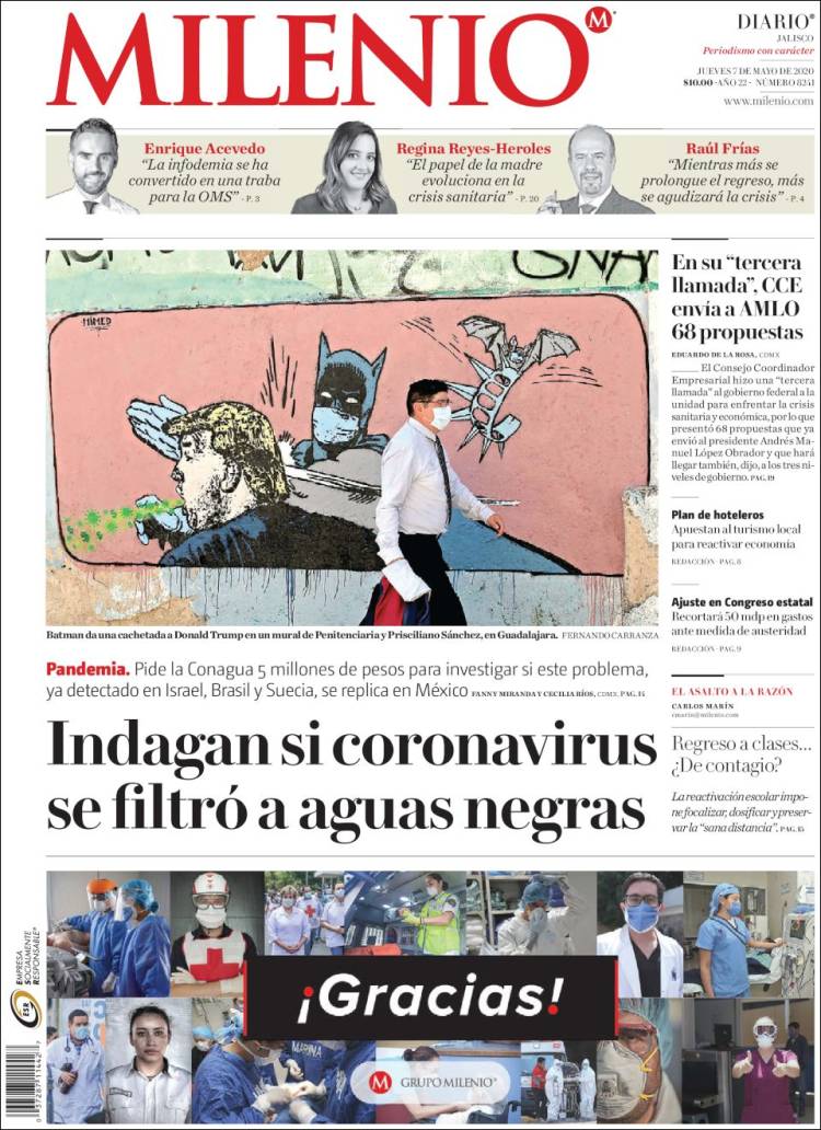 Portada de Milenio - Jalisco (México)