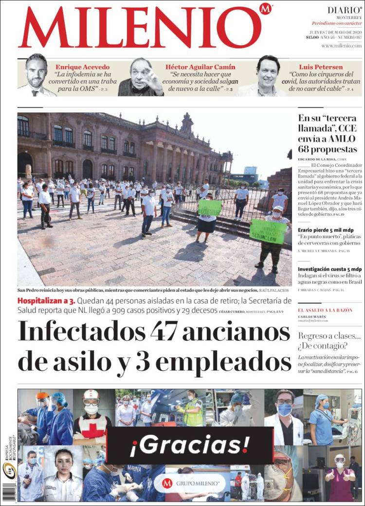Portada de Milenio de Monterrey (México)