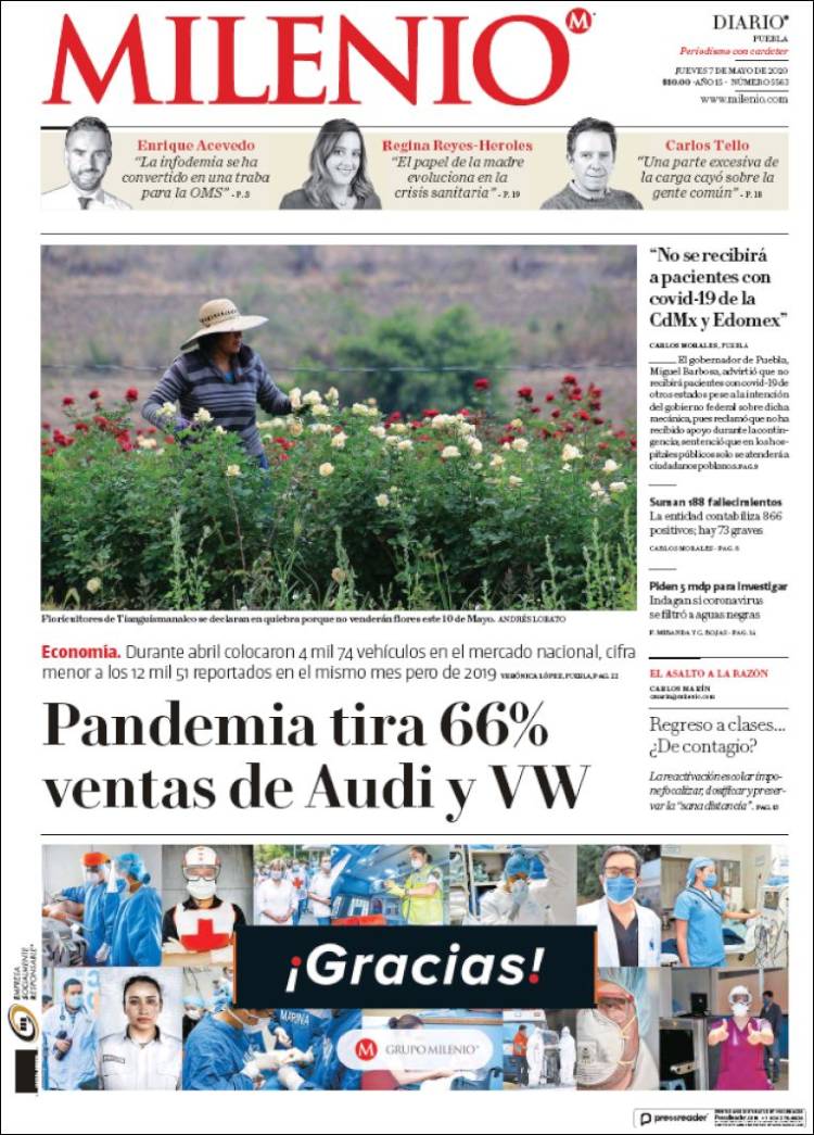 Portada de Milenio de Puebla (México)